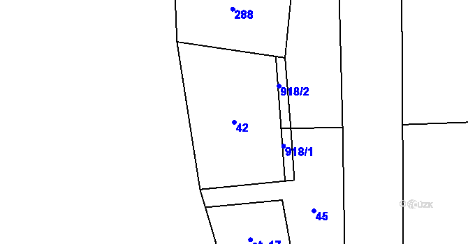 Parcela st. 42 v KÚ Ohrazenice u Turnova, Katastrální mapa