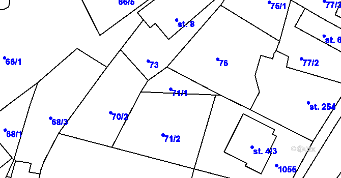 Parcela st. 71/1 v KÚ Ohrazenice u Turnova, Katastrální mapa