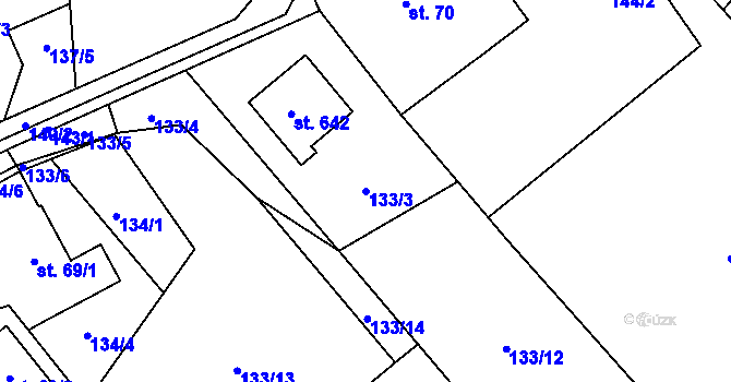Parcela st. 133/3 v KÚ Ohrazenice u Turnova, Katastrální mapa