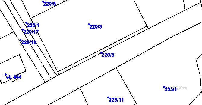 Parcela st. 220/6 v KÚ Ohrazenice u Turnova, Katastrální mapa
