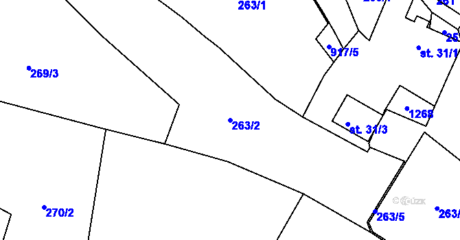 Parcela st. 263/2 v KÚ Ohrazenice u Turnova, Katastrální mapa