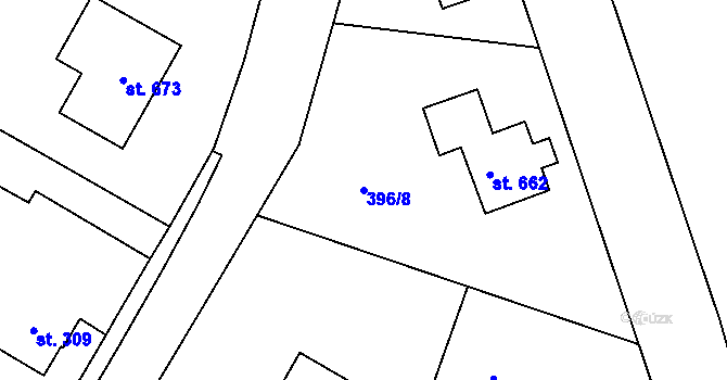 Parcela st. 396/8 v KÚ Ohrazenice u Turnova, Katastrální mapa