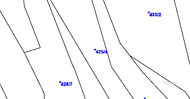 Parcela st. 425/4 v KÚ Ohrazenice u Turnova, Katastrální mapa