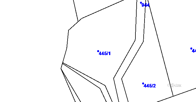 Parcela st. 445/1 v KÚ Ohrazenice u Turnova, Katastrální mapa