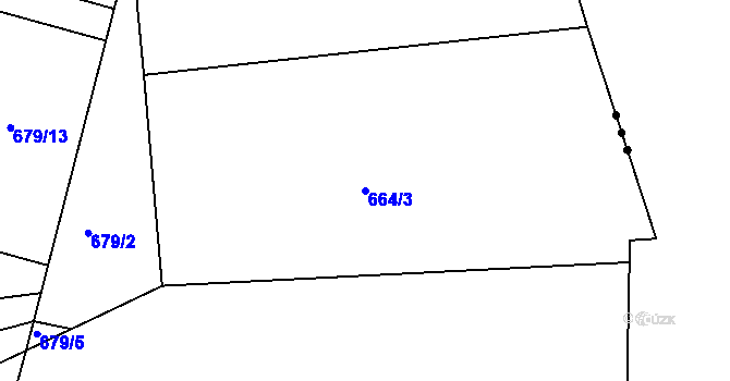 Parcela st. 664/3 v KÚ Ohrazenice u Turnova, Katastrální mapa