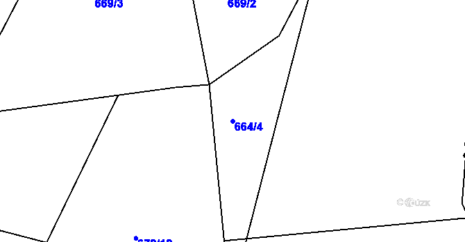 Parcela st. 664/4 v KÚ Ohrazenice u Turnova, Katastrální mapa
