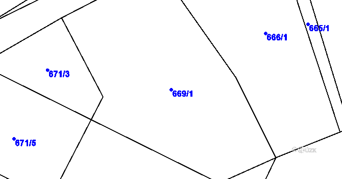 Parcela st. 669/1 v KÚ Ohrazenice u Turnova, Katastrální mapa