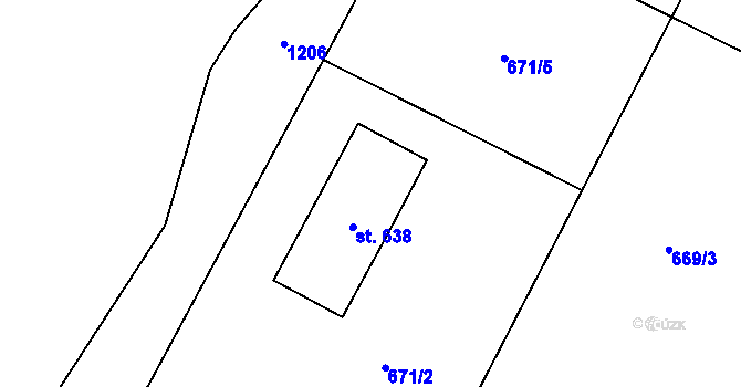Parcela st. 638 v KÚ Ohrazenice u Turnova, Katastrální mapa