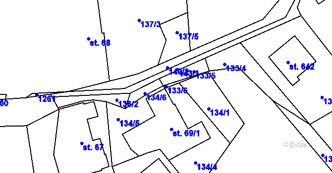 Parcela st. 133/6 v KÚ Ohrazenice u Turnova, Katastrální mapa