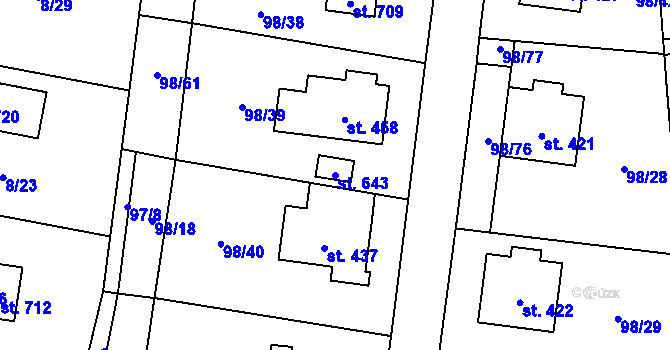Parcela st. 643 v KÚ Ohrazenice u Turnova, Katastrální mapa