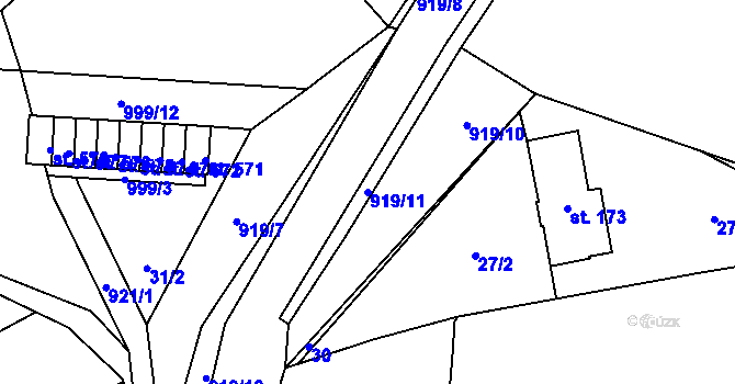 Parcela st. 919/11 v KÚ Ohrazenice u Turnova, Katastrální mapa