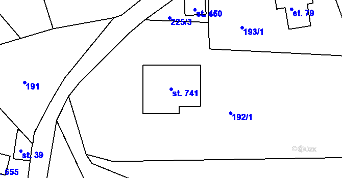 Parcela st. 741 v KÚ Ohrazenice u Turnova, Katastrální mapa