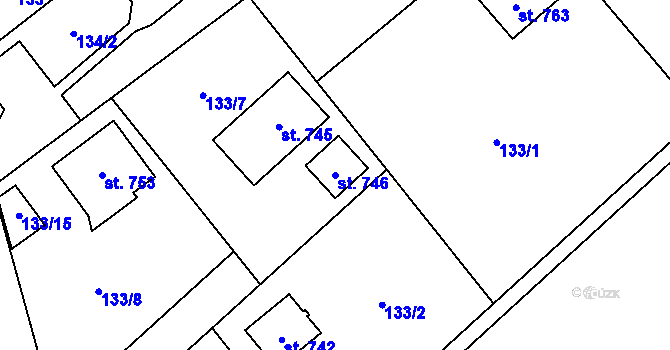 Parcela st. 746 v KÚ Ohrazenice u Turnova, Katastrální mapa