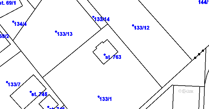 Parcela st. 763 v KÚ Ohrazenice u Turnova, Katastrální mapa