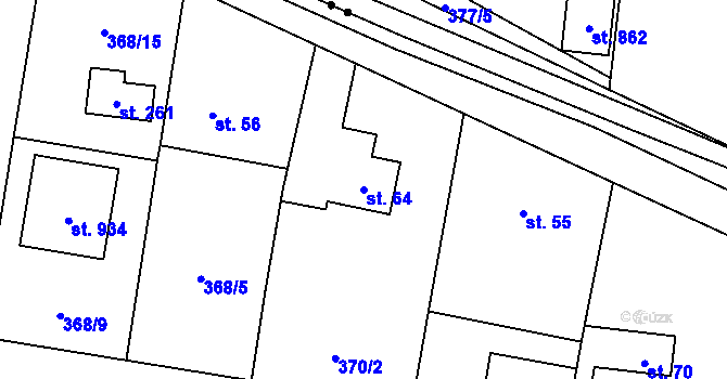 Parcela st. 64 v KÚ Ohrobec, Katastrální mapa