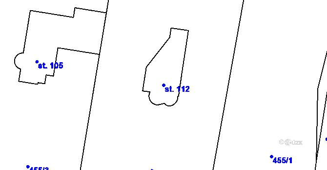 Parcela st. 112 v KÚ Ohrobec, Katastrální mapa