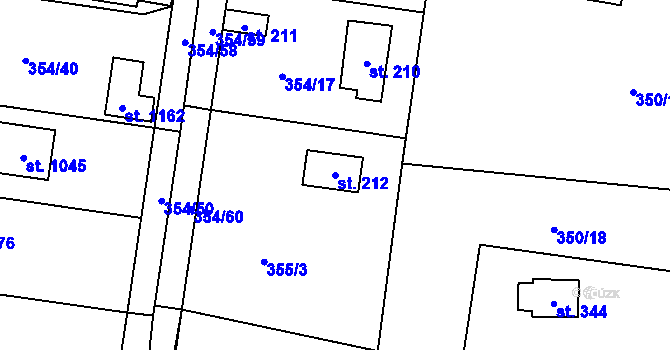 Parcela st. 212 v KÚ Ohrobec, Katastrální mapa