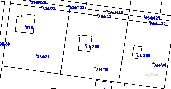Parcela st. 268 v KÚ Ohrobec, Katastrální mapa
