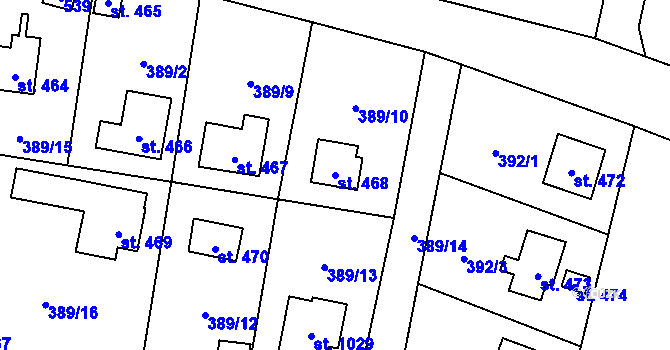 Parcela st. 468 v KÚ Ohrobec, Katastrální mapa
