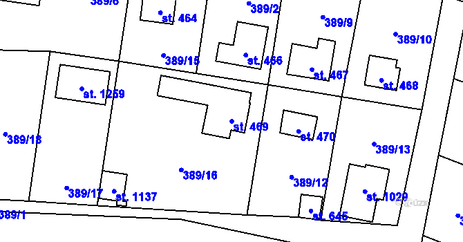 Parcela st. 469 v KÚ Ohrobec, Katastrální mapa