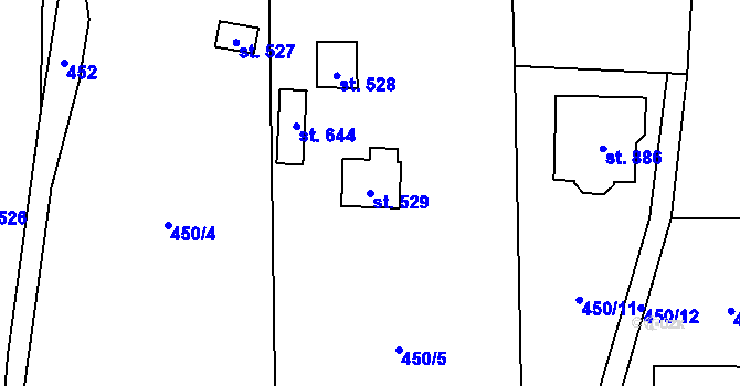 Parcela st. 529 v KÚ Ohrobec, Katastrální mapa