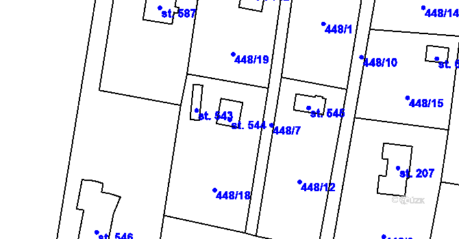 Parcela st. 544 v KÚ Ohrobec, Katastrální mapa