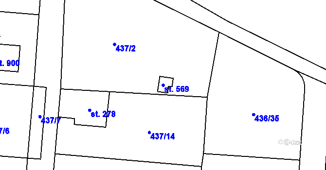 Parcela st. 569 v KÚ Ohrobec, Katastrální mapa
