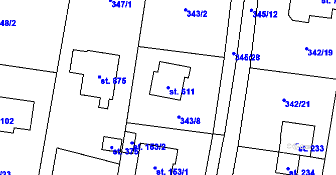 Parcela st. 611 v KÚ Ohrobec, Katastrální mapa