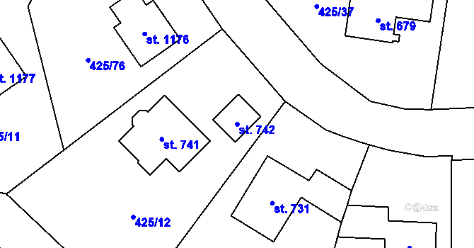 Parcela st. 742 v KÚ Ohrobec, Katastrální mapa