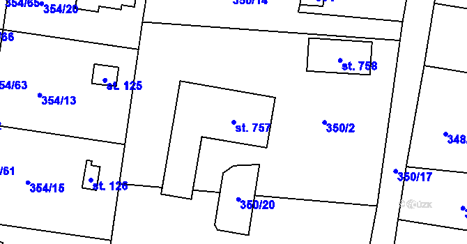 Parcela st. 757 v KÚ Ohrobec, Katastrální mapa
