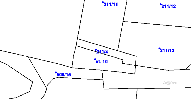 Parcela st. 211/4 v KÚ Ohrobec, Katastrální mapa