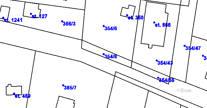 Parcela st. 354/8 v KÚ Ohrobec, Katastrální mapa