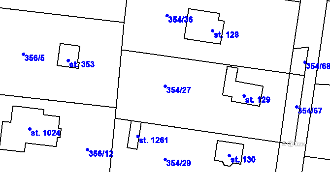 Parcela st. 354/27 v KÚ Ohrobec, Katastrální mapa