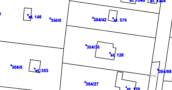 Parcela st. 354/36 v KÚ Ohrobec, Katastrální mapa