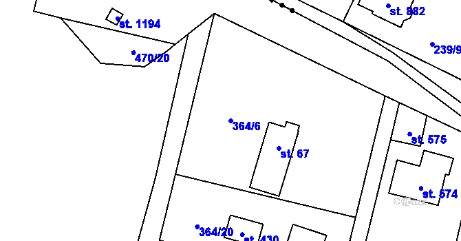 Parcela st. 364/6 v KÚ Ohrobec, Katastrální mapa