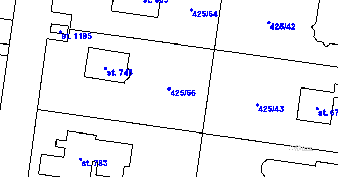 Parcela st. 425/66 v KÚ Ohrobec, Katastrální mapa