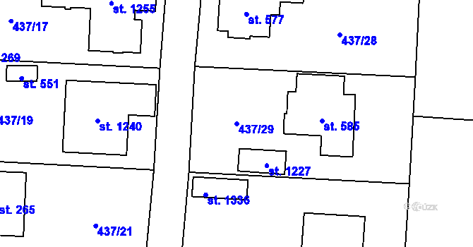 Parcela st. 437/29 v KÚ Ohrobec, Katastrální mapa