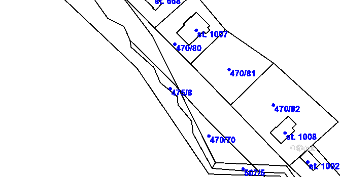Parcela st. 475/8 v KÚ Ohrobec, Katastrální mapa