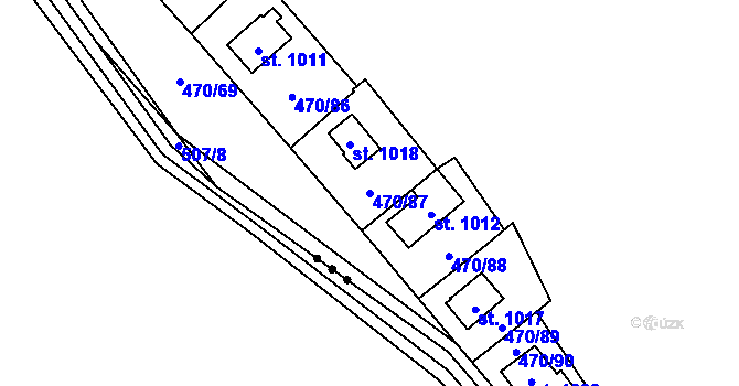 Parcela st. 470/87 v KÚ Ohrobec, Katastrální mapa