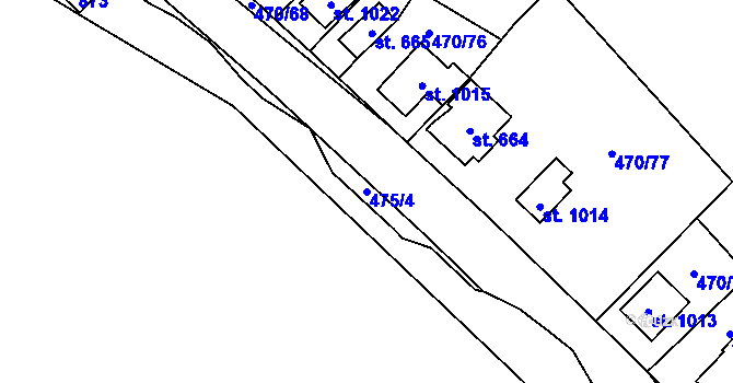 Parcela st. 475/4 v KÚ Ohrobec, Katastrální mapa