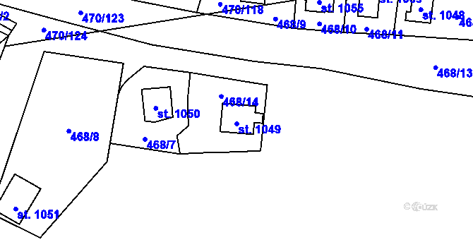 Parcela st. 1049 v KÚ Ohrobec, Katastrální mapa