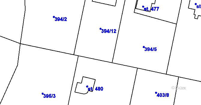 Parcela st. 537 v KÚ Ohrobec, Katastrální mapa