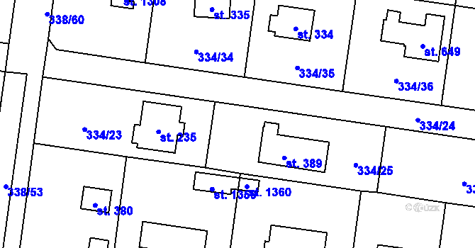 Parcela st. 585 v KÚ Ohrobec, Katastrální mapa