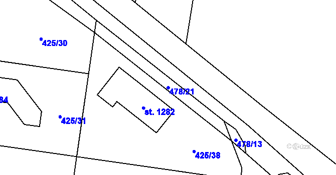 Parcela st. 478/21 v KÚ Ohrobec, Katastrální mapa