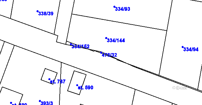 Parcela st. 478/32 v KÚ Ohrobec, Katastrální mapa