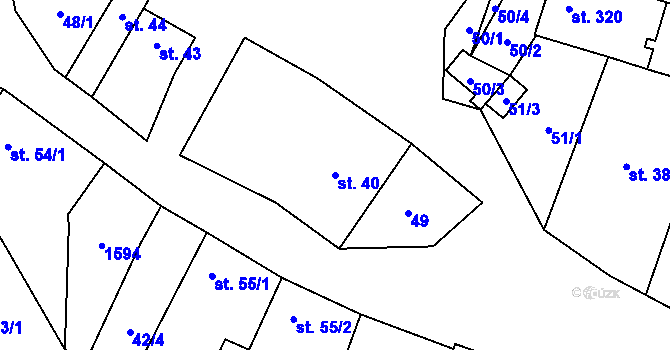 Parcela st. 40 v KÚ Ohrozim, Katastrální mapa
