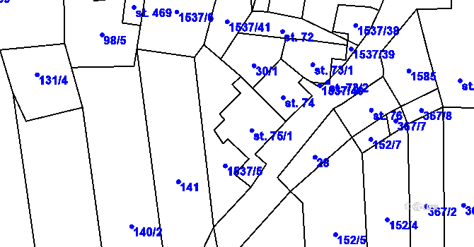Parcela st. 75 v KÚ Ohrozim, Katastrální mapa