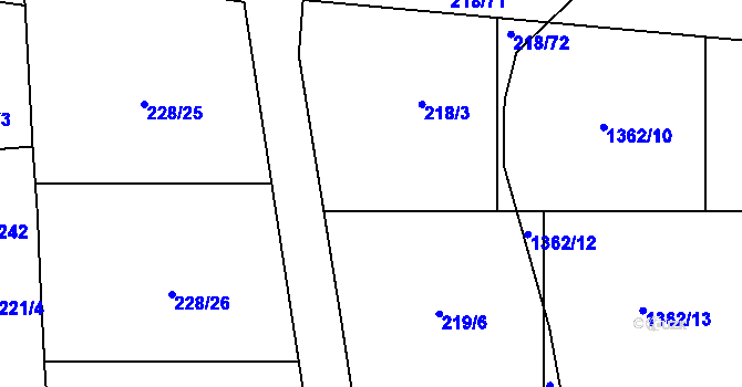 Parcela st. 227 v KÚ Ohrozim, Katastrální mapa
