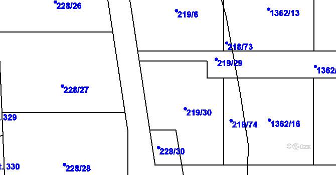 Parcela st. 229 v KÚ Ohrozim, Katastrální mapa