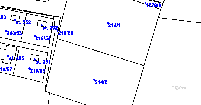 Parcela st. 214 v KÚ Ohrozim, Katastrální mapa